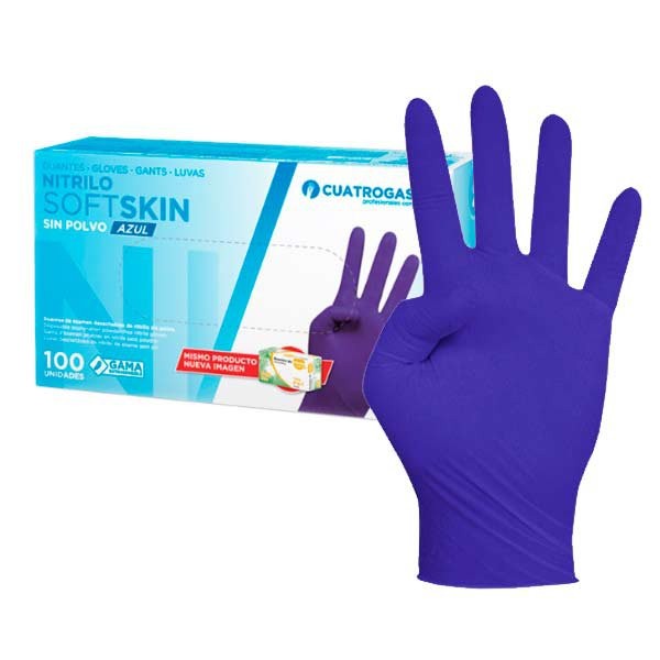 Guantes de Nitrilo Azul sin polvo Caja 100 uds