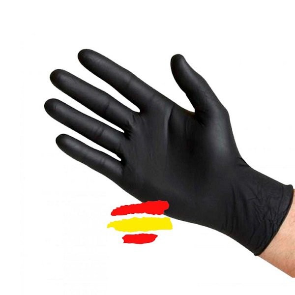 GUANTES NEGROS LATEX REUTILIZABLES CAJA 20uds TALLAS